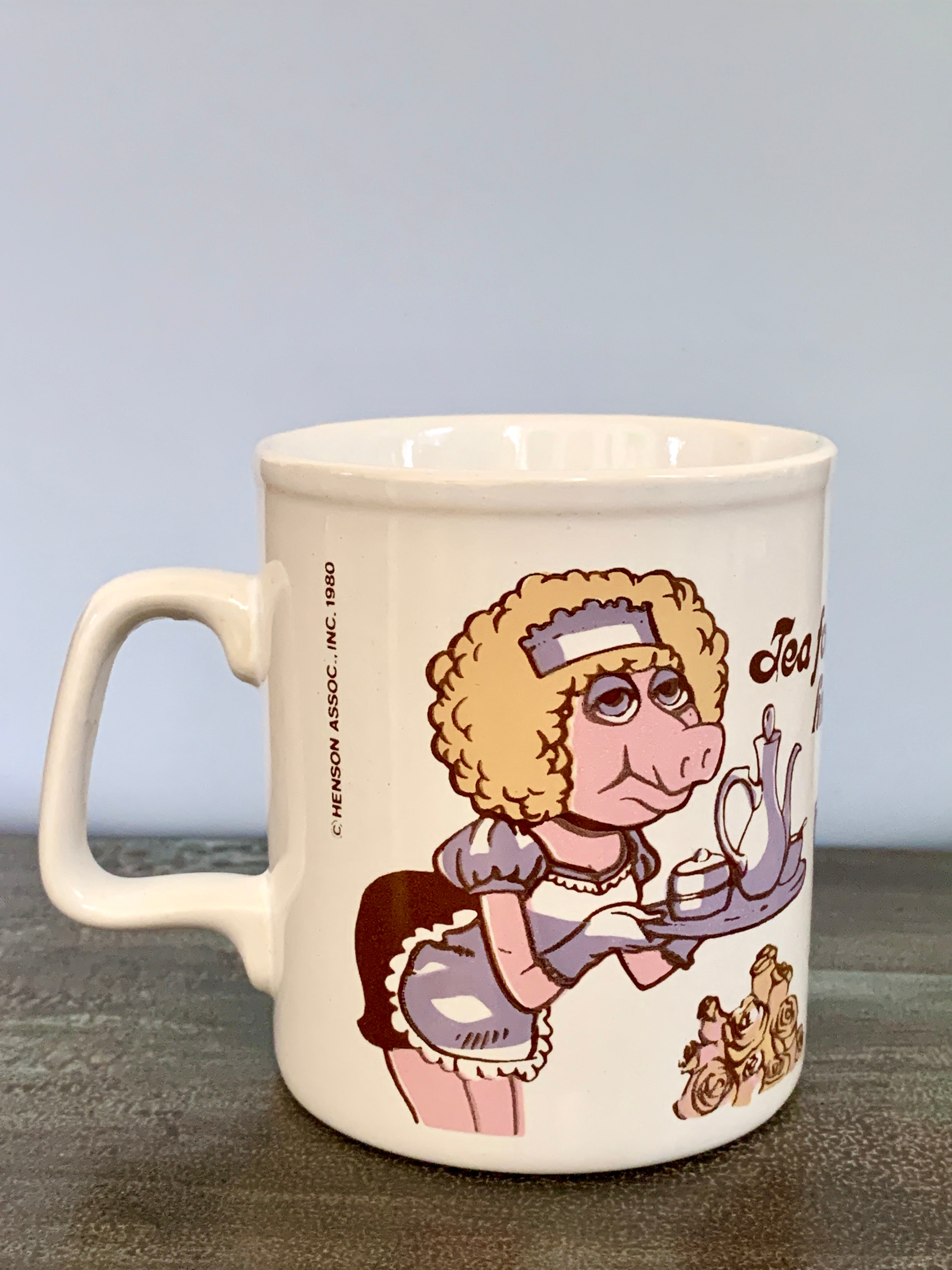 Kiln Craft Vintage Miss Piggy Mug; 1980 "Tea for Two Hmm?