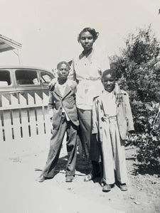 Black & White Photograph; Portrait of African American Woman and Two Boys
