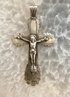 Vintage Crucifix Cross Pendant "84" Silver