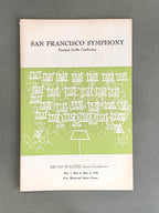 1958 San Francisco Symphony; Set of Two Programs; Collectible Paper Ephemera; Enrique Jordá ; Alexander Brailowsky; Bruno Walter