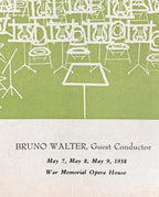 1958 San Francisco Symphony; Set of Two Programs; Collectible Paper Ephemera; Enrique Jordá ; Alexander Brailowsky; Bruno Walter