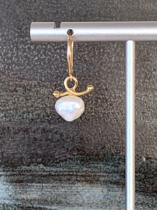 14K Gold & Pearl Heart Shaped Earrings Women's Jewelry