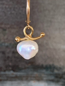 14K Gold & Pearl Heart Shaped Earrings Women's Jewelry