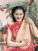 Load image into Gallery viewer, Postcard: Asian Woman Playing Mandolin
