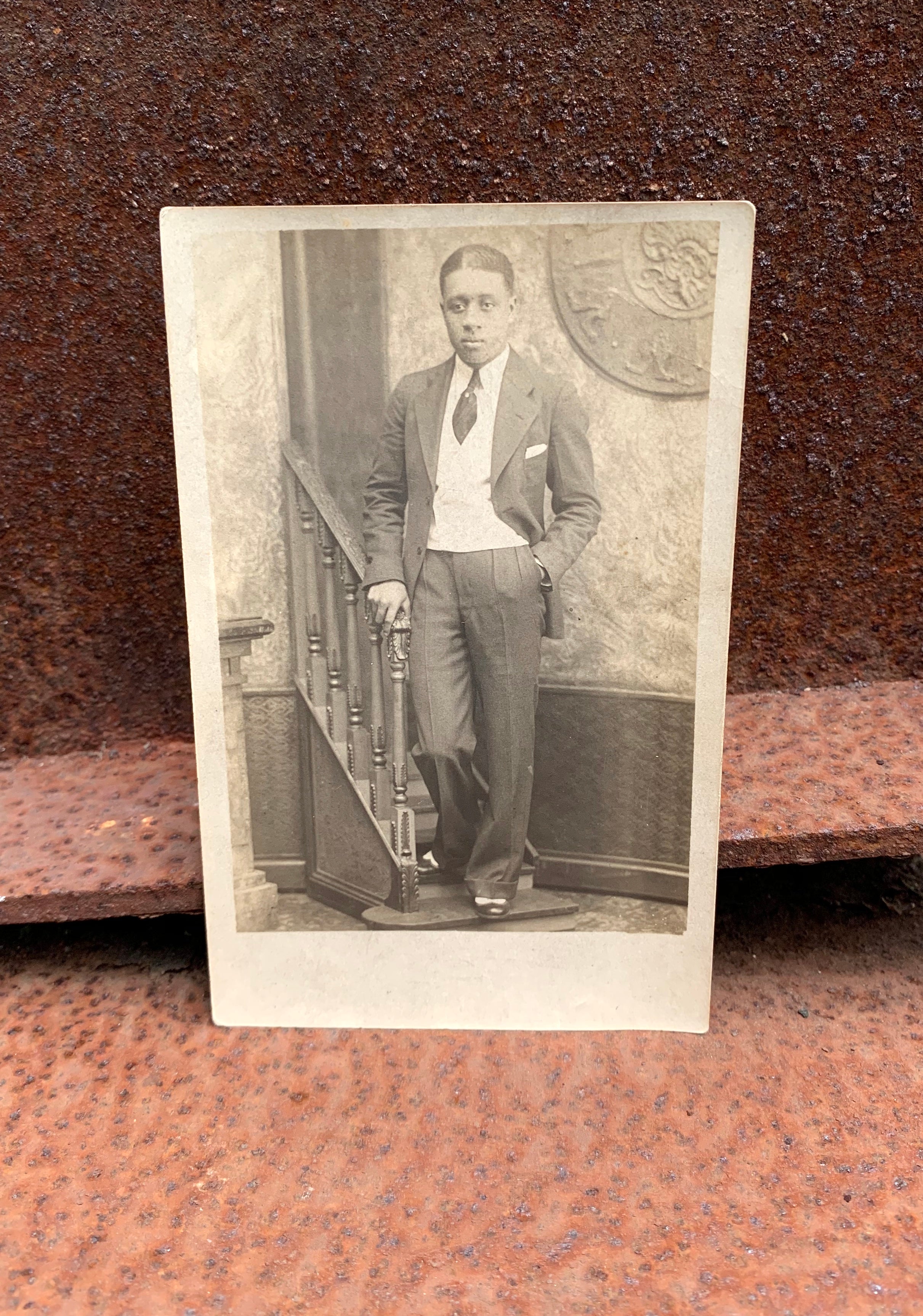 Vintage Postcard African American Man in Suit & Tie