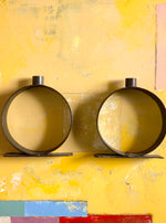Load image into Gallery viewer, Circular Welded Rustic Iron CandleStick Holders (Set)
