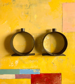 Load image into Gallery viewer, Circular Welded Rustic Iron CandleStick Holders (Set)
