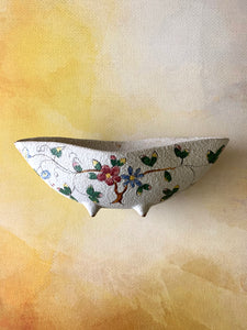 Hand Painted Artisan Footed Terracotta Planter / Container