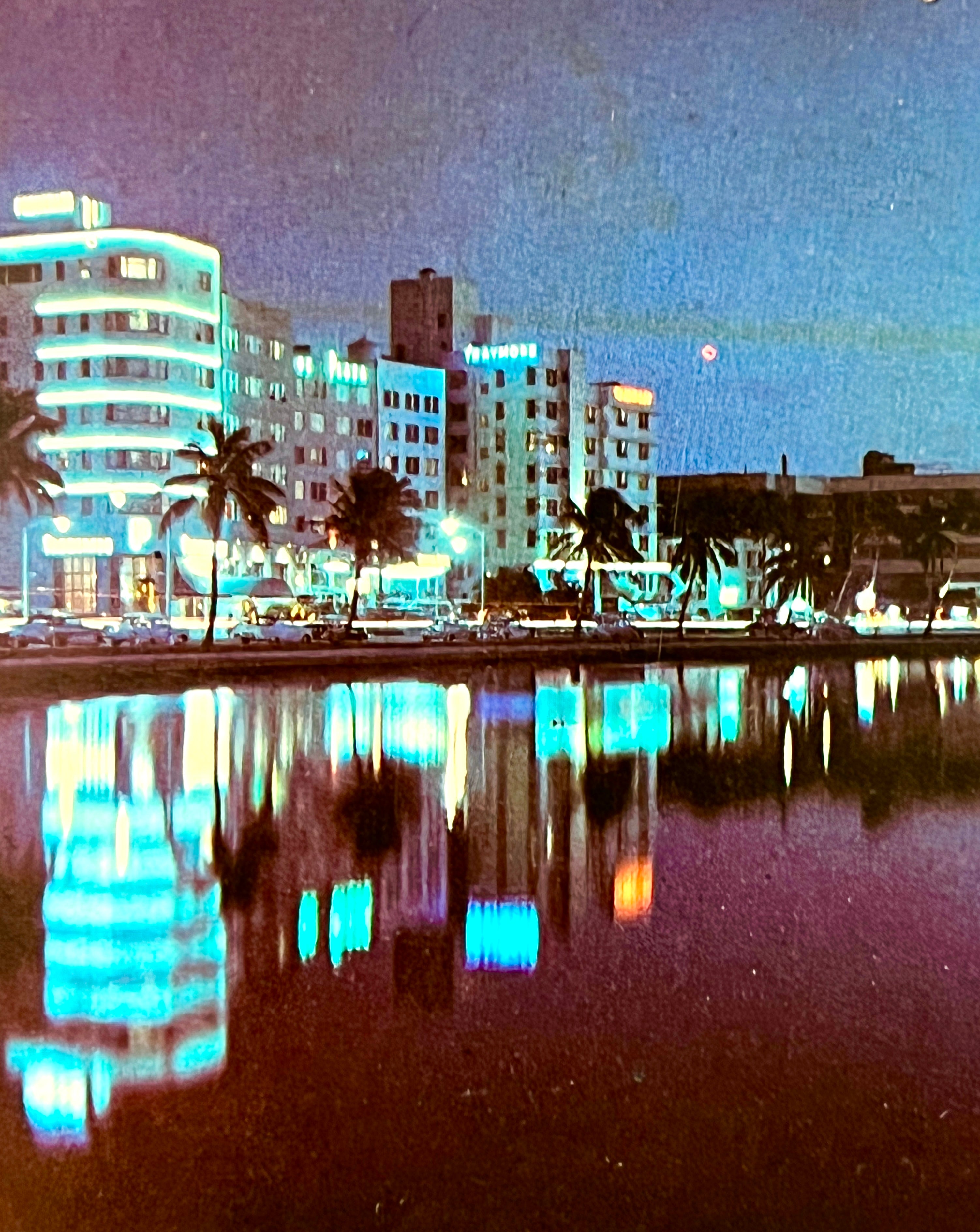 MIAMI BEACH FLORIDA BLUE WATERS HOTEL VINTAGE POSTCARD