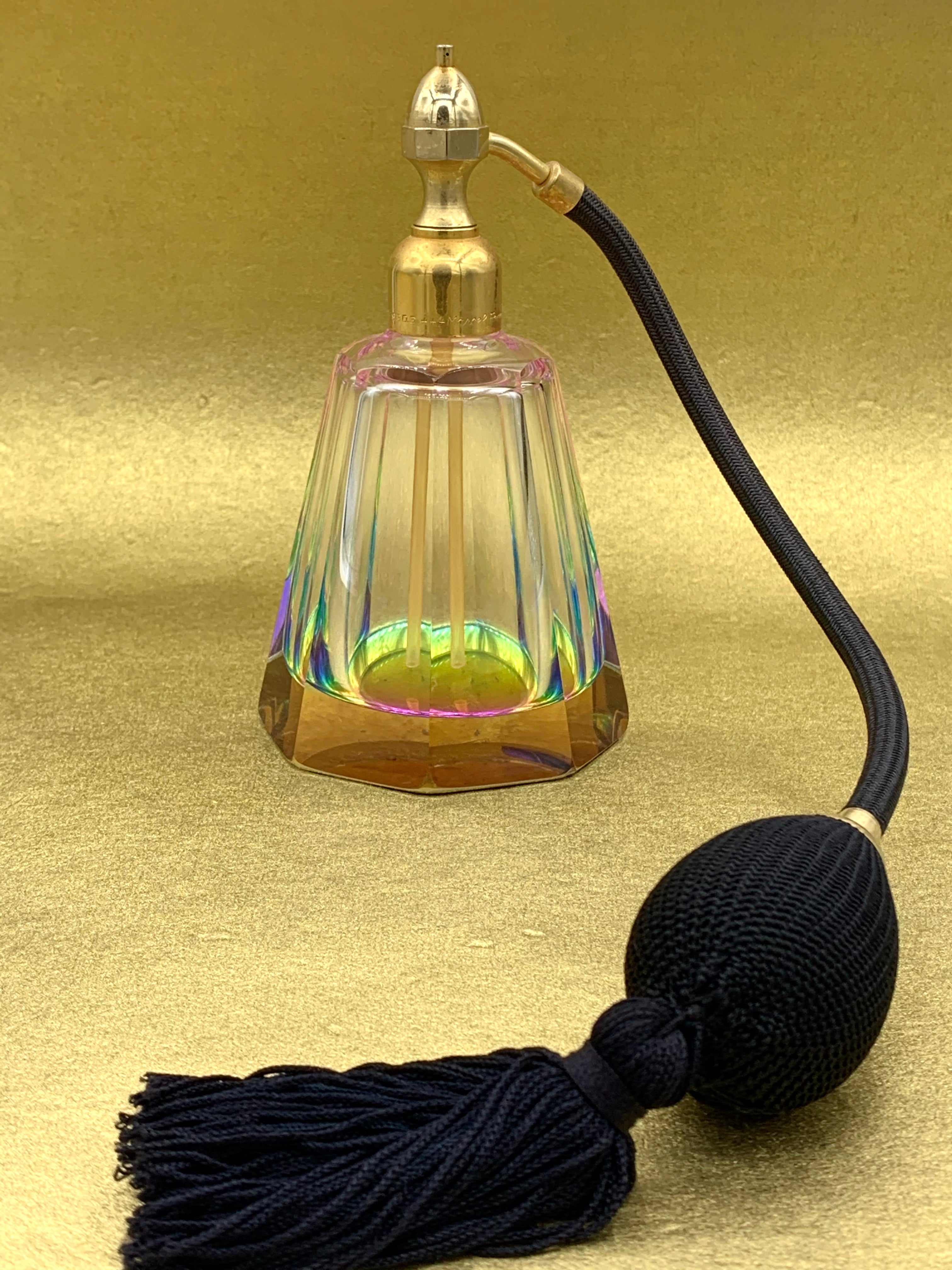 Vintage Marcel Franck Iridescent Atomizer Perfume Bottle, Made in France