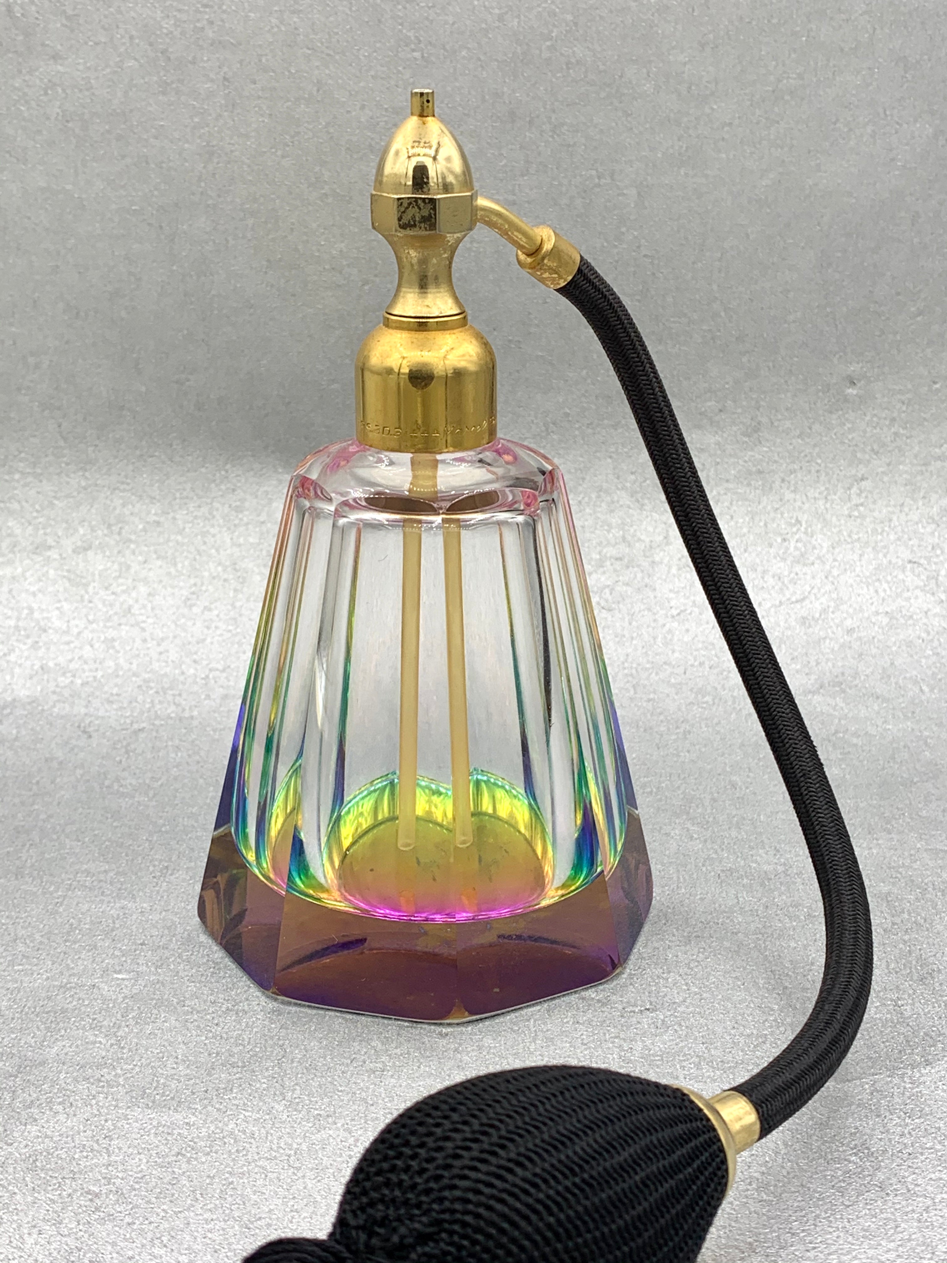 Vintage Marcel Franck Iridescent Atomizer Perfume Bottle, Made in France