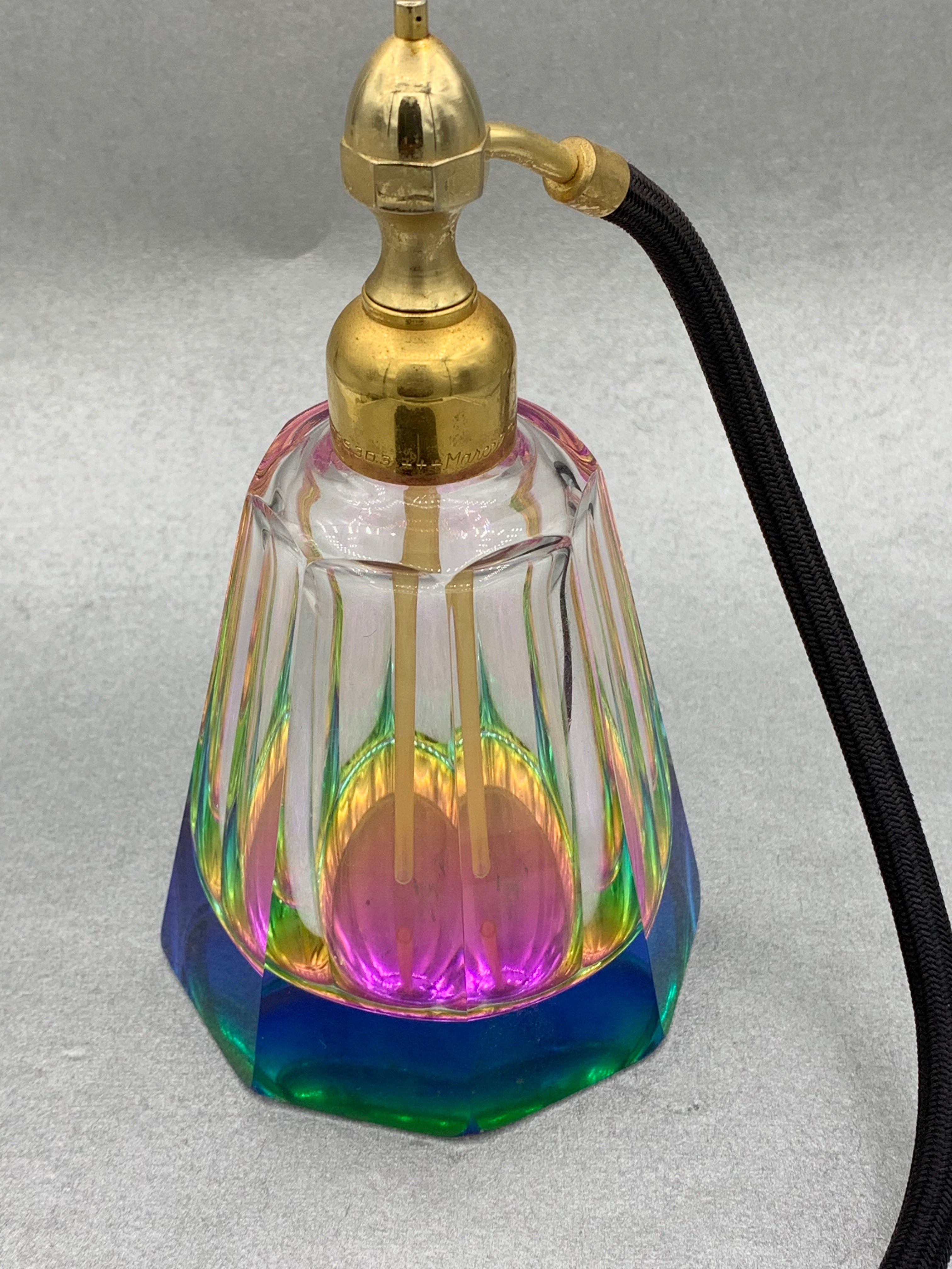 Vintage Marcel Franck Iridescent Atomizer Perfume Bottle, Made in France