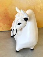 Vintage Holt Howard 1960's Black & White Ceramic Bull Planter