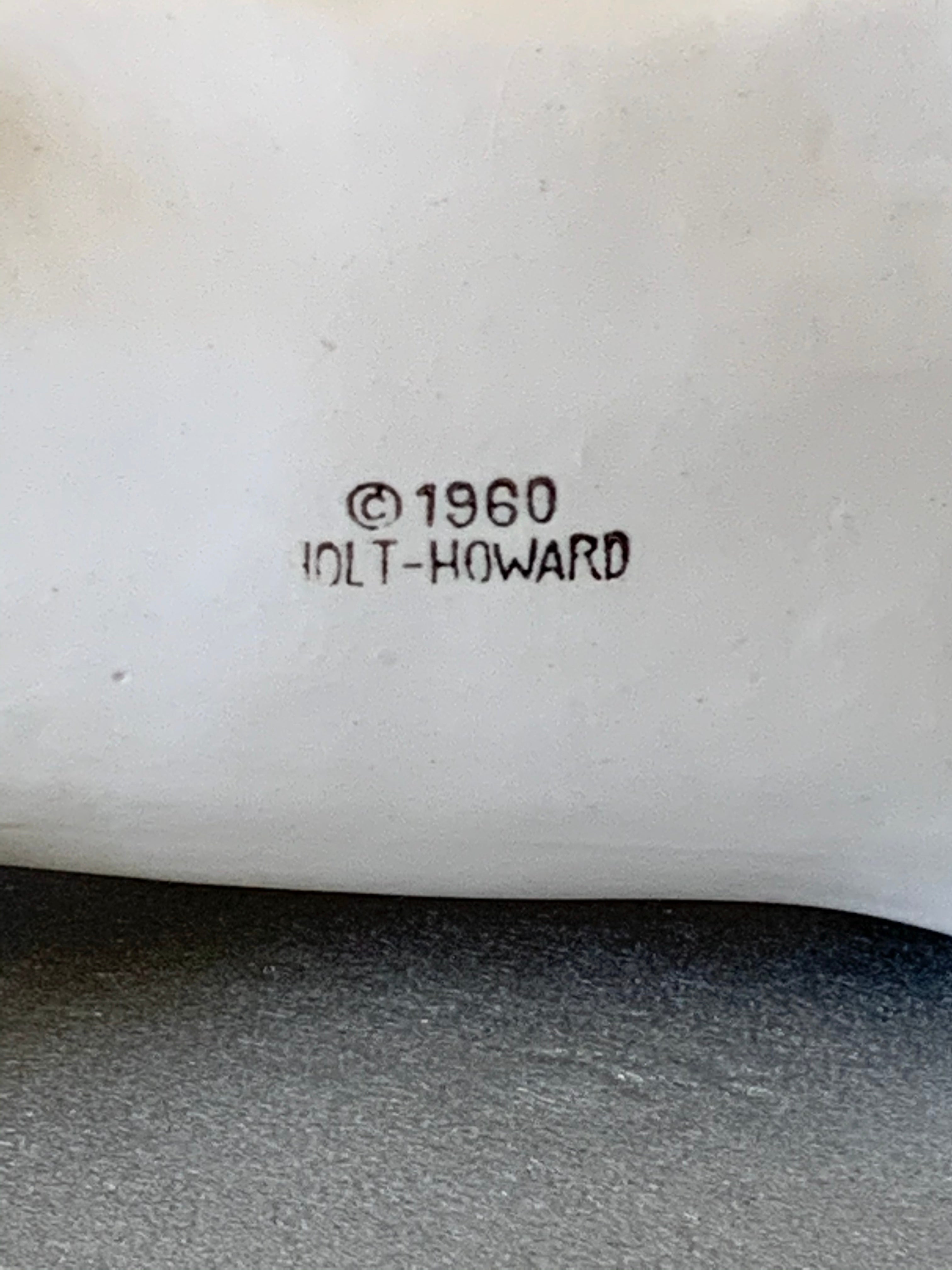 Vintage Holt Howard 1960's Black & White Ceramic Bull Planter