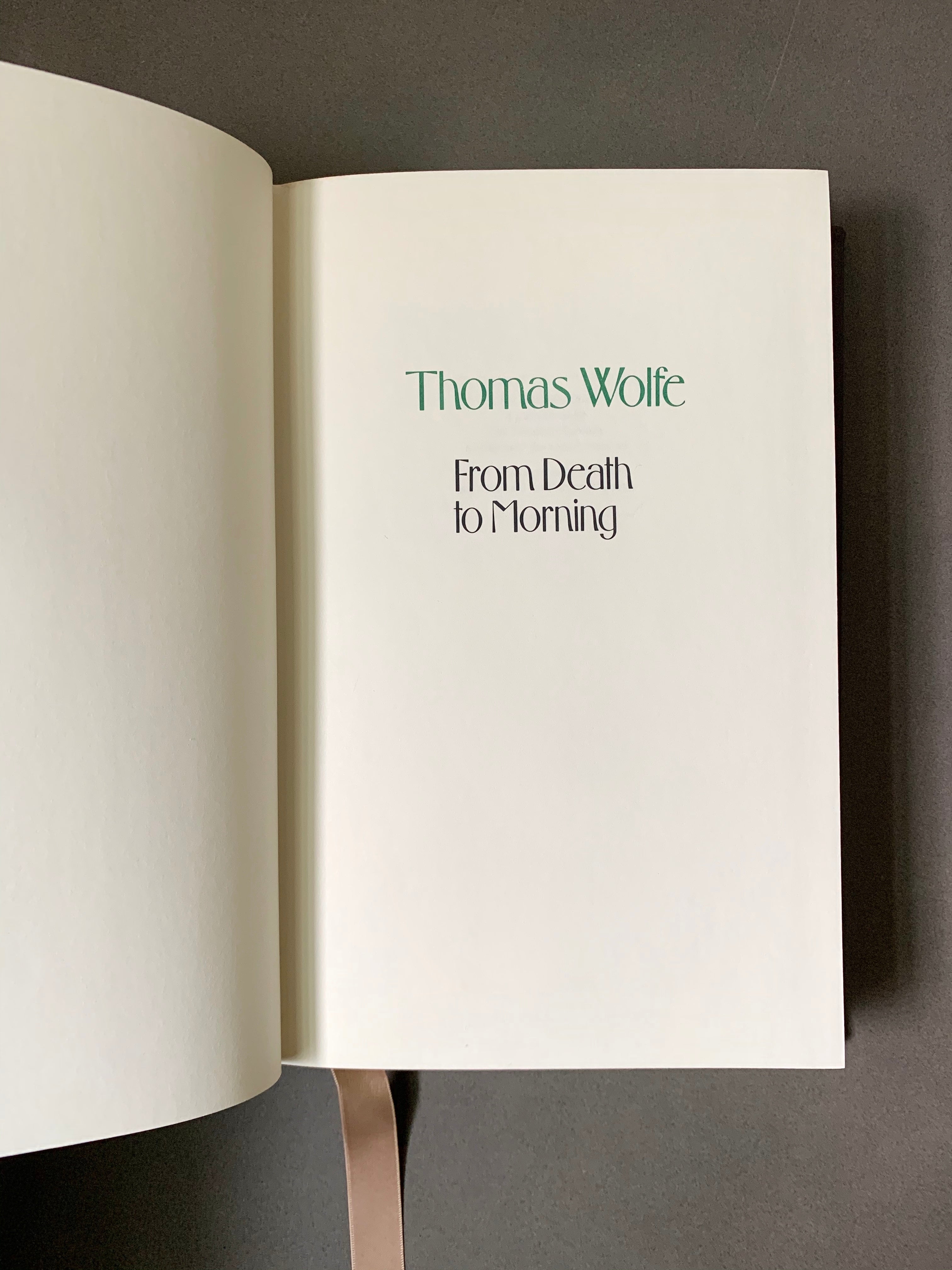 Franklin Library “From Death to Morning” by Thomas Wolfe, Limited Edition Collected Stories of the World's Greatest Writers Series