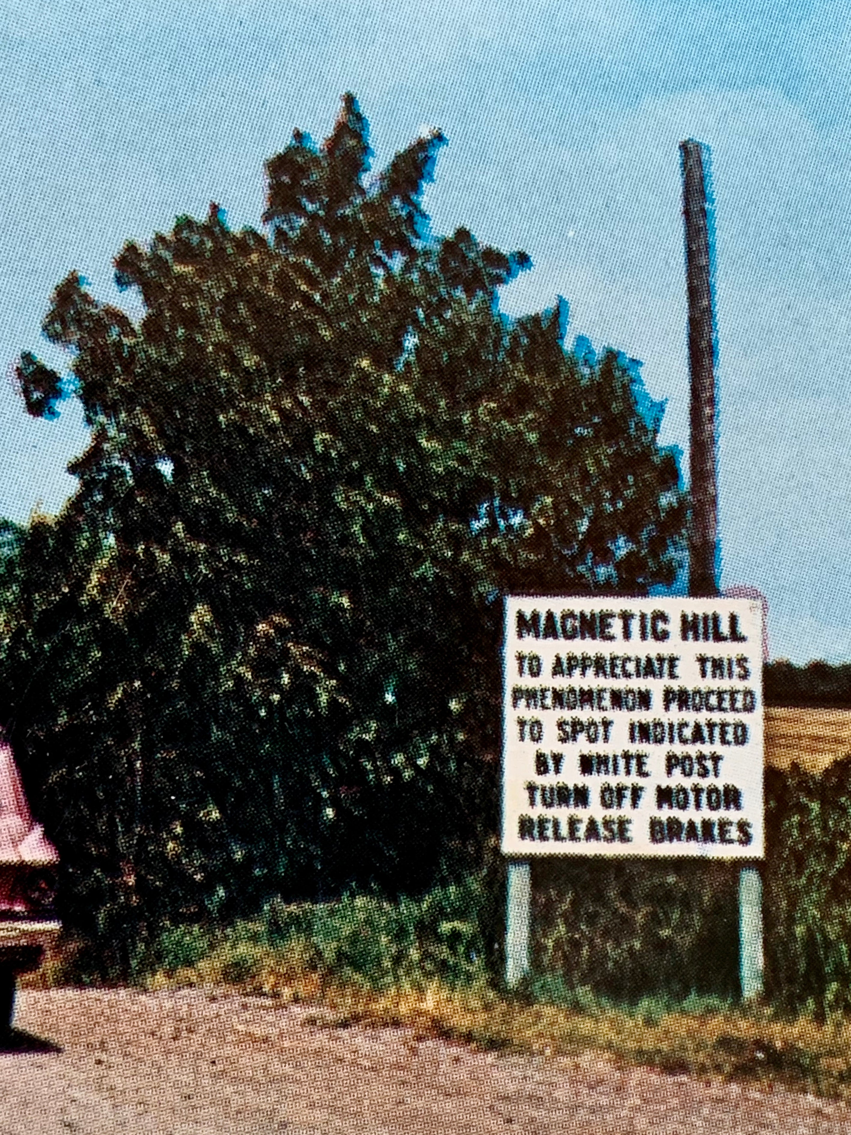 Vintage Postcard Pink Sation Wagon Magnetic Hill New Brunswick Canada