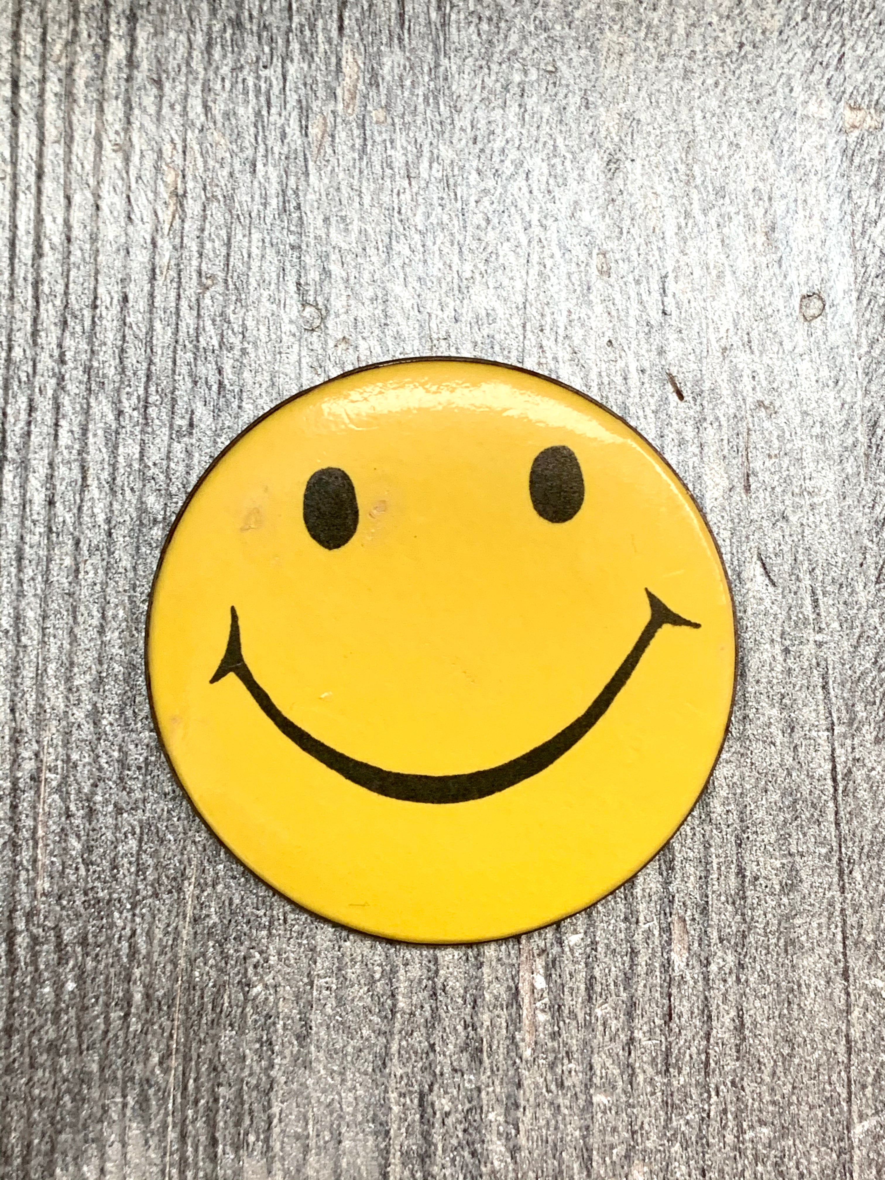 Yellow Smiley Face Pinback Button