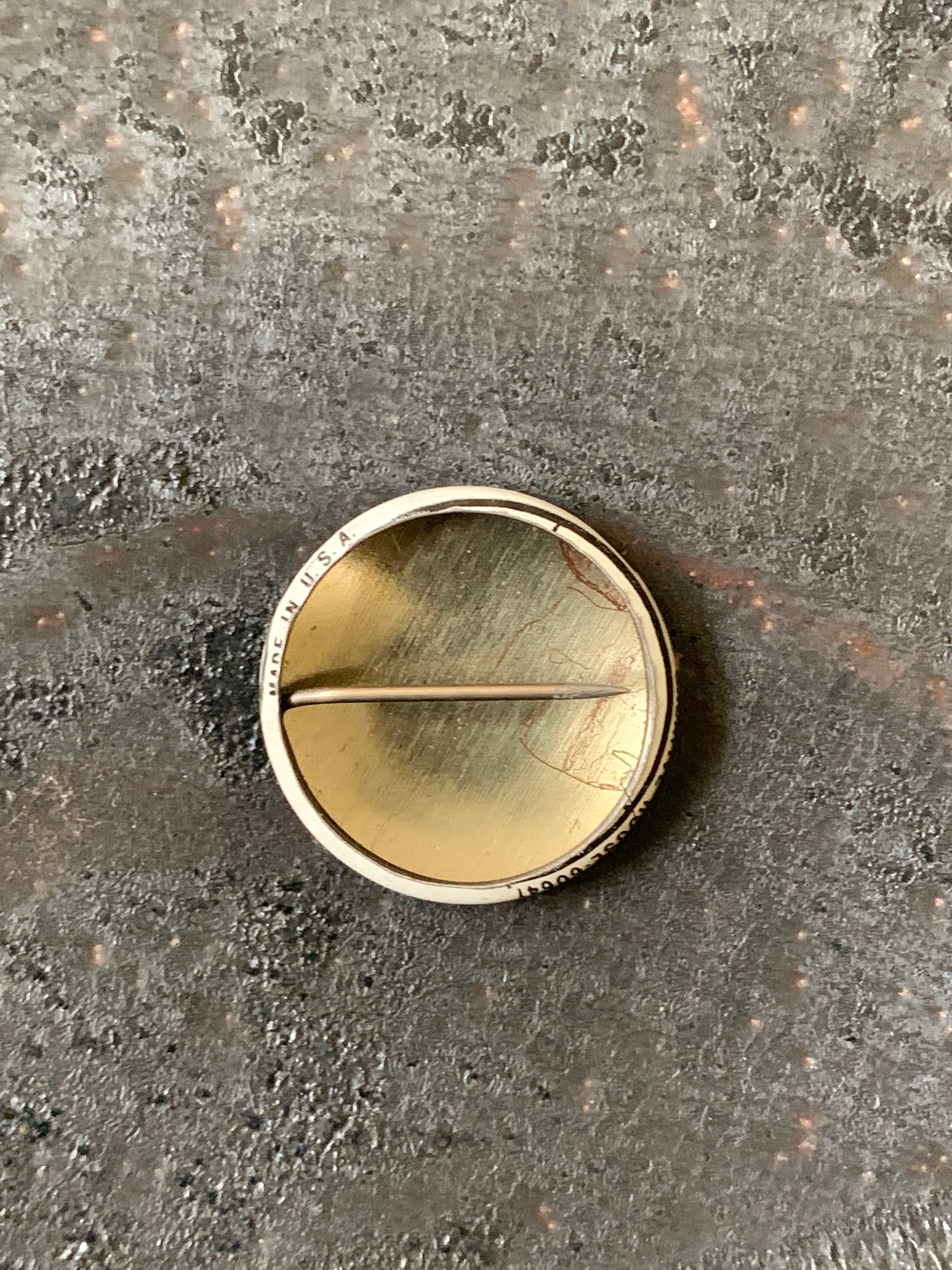 Funny Face Pinback Button "Creative House"