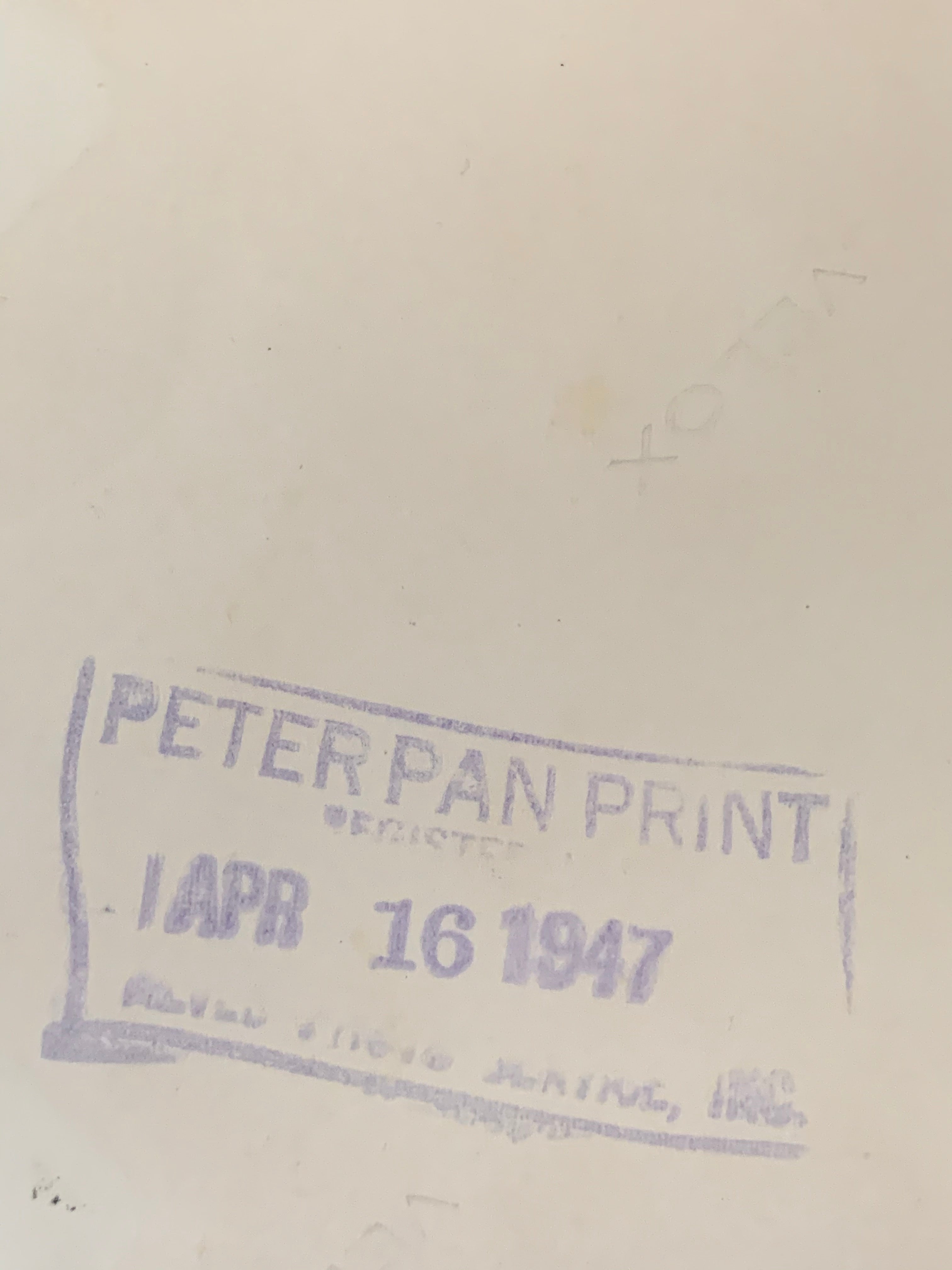 Vintage Black & White Photograph of Woman & Baby in Carriage; "Peter Pan Print 1947"