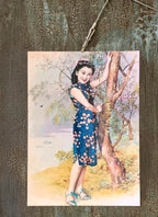 Postcard: Blue Floral Dress