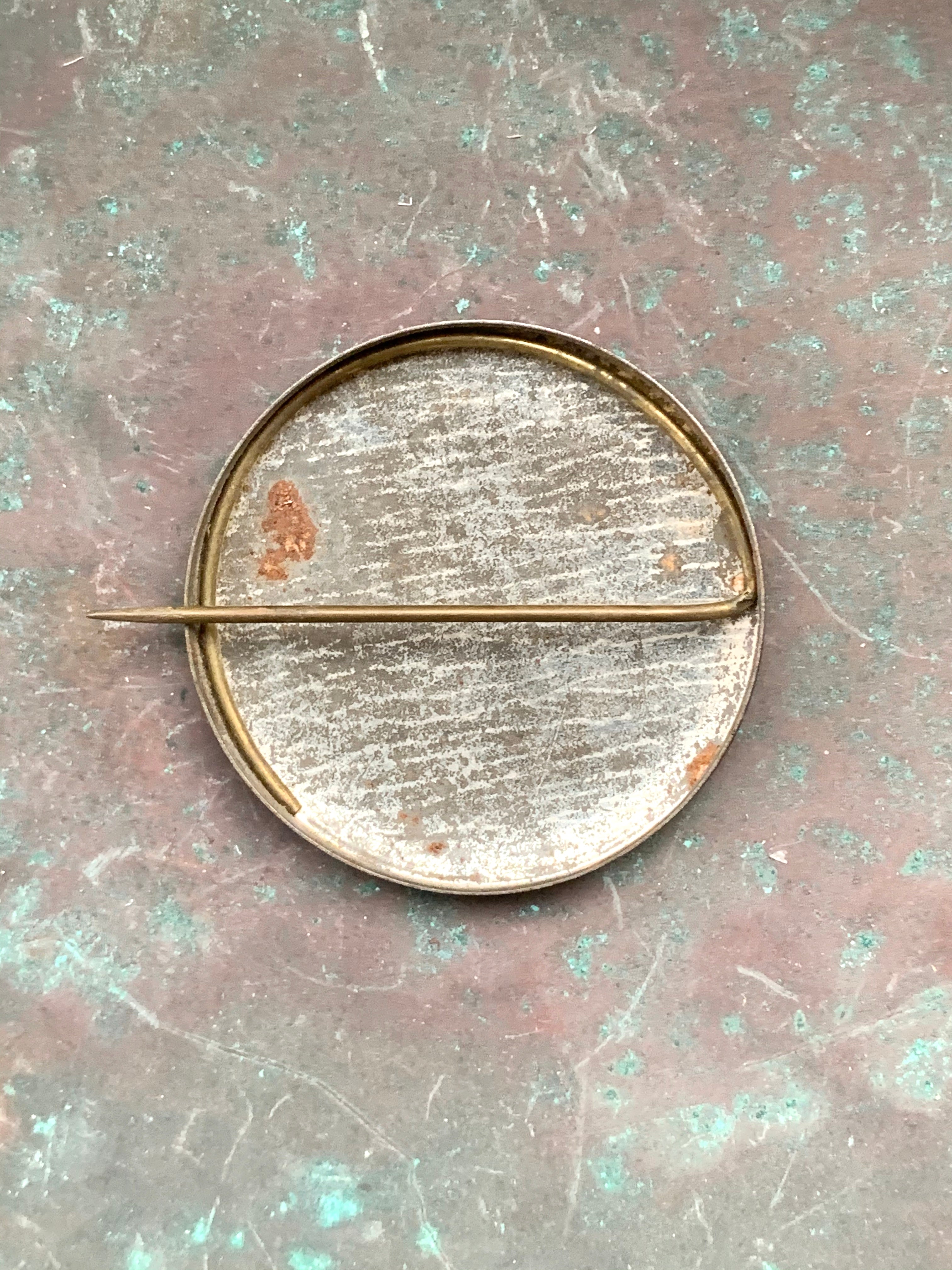 Vintage "Outdoor Girl, The Olive Oil Rouge " Pinback Button