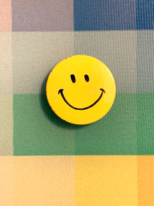 Creative House Yellow Smiley Face Pinback Button