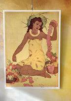 John Kelly "Lei Maker" Royal Hawaiian Menu Cover Art