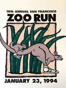 Vintage Poster Art "18th Annual San Francisco Zoo Run, January 23, 1994."