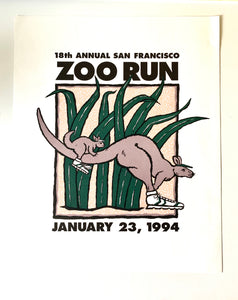 Vintage Poster Art "18th Annual San Francisco Zoo Run, January 23, 1994."