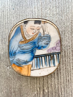 Chinese Porcelain Shard & Metal Trinket Box