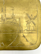 Antique Dutch Brass Tobacco Box; Leyden Netherlands