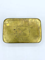 Antique Dutch Brass Tobacco Box; Leyden Netherlands