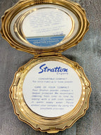 Cupid Stratton (England) Compact w/ Josiah Wedgwood Blue Jasperware Cameo