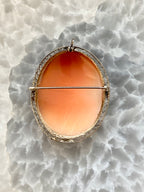 Carved Shell Cameo Brooch with Bail