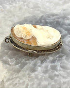 Carved Shell Cameo Brooch with Bail