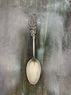 Engraved Sterling Silver Spoon w/ Flower Design Handle
