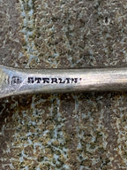 Engraved Sterling Silver Spoon w/ Flower Design Handle