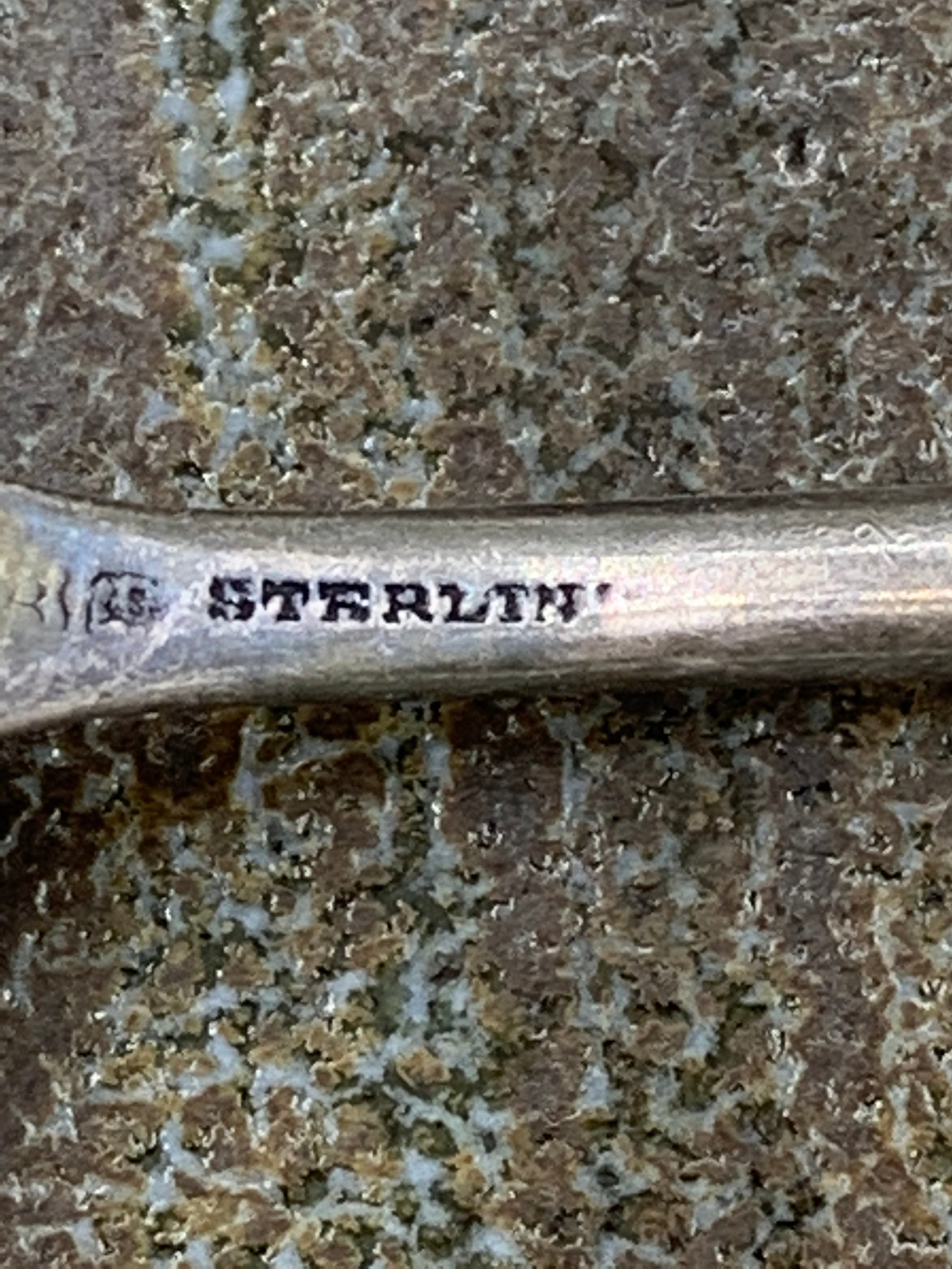 Engraved Sterling Silver Spoon w/ Flower Design Handle