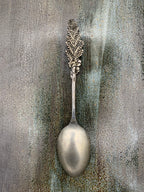 Engraved Sterling Silver Spoon w/ Flower Design Handle