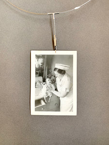 Vintage Black & White Photograph 1939; Rochester General Hospital Nurse Holding Baby