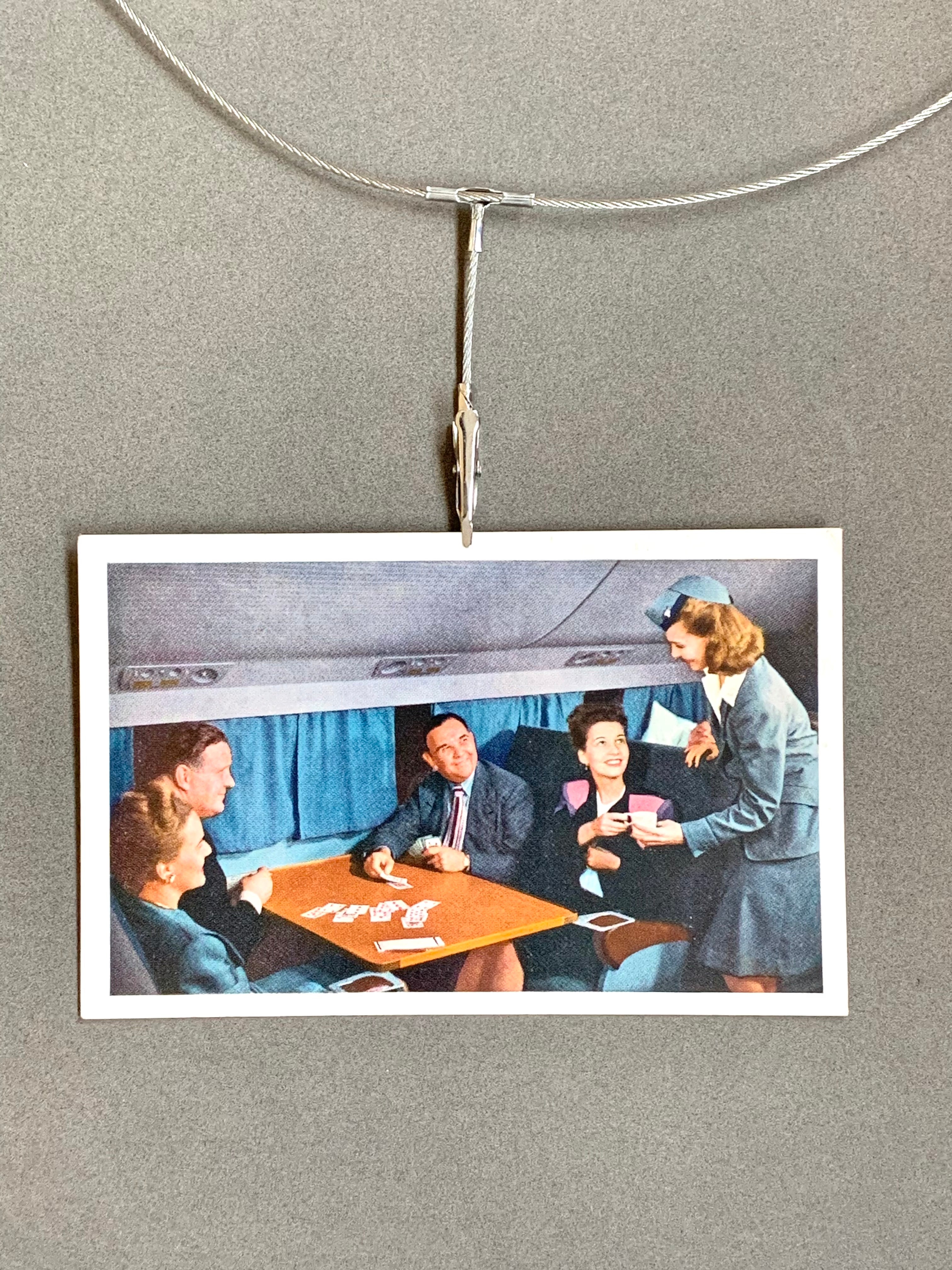 Retro Vintage Postcard, "United Airlines" Ephemera Flight Attendant DC-6 Mainliner Aircraft