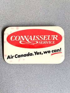 Air Canada "Yes We Can; "Connaisseur Service" Vintage Retro 1980's Pinback Button Collectible