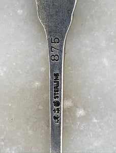 Gorham Sterling Silver Demitasse Spoon w/ Colored Enamel Flower Handle Vintage Flatware, Collectible