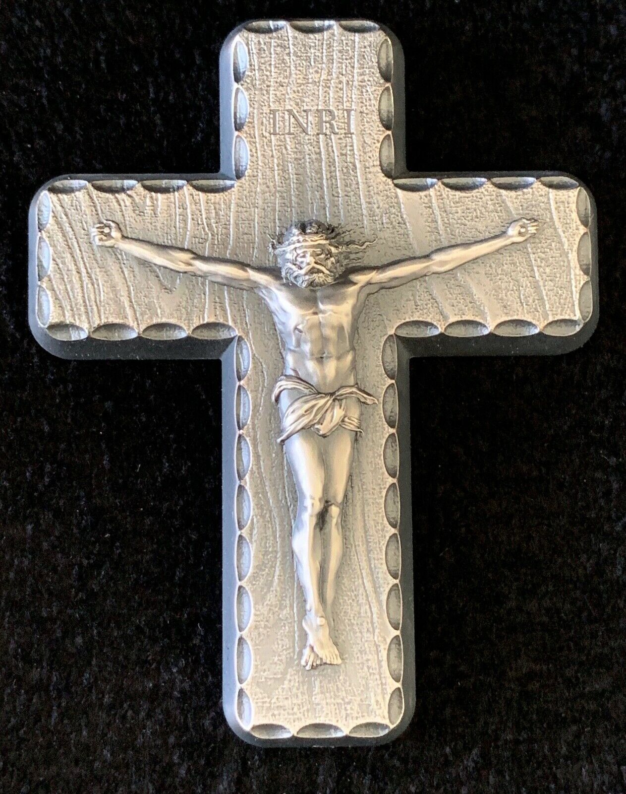 Silver Cross Crucifix, 2 Troy oz. Antique Inspired Limited Edition