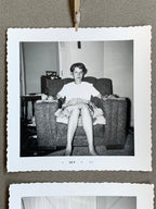 Two Vintage Black & White Photographs September 1956; Woman and Television