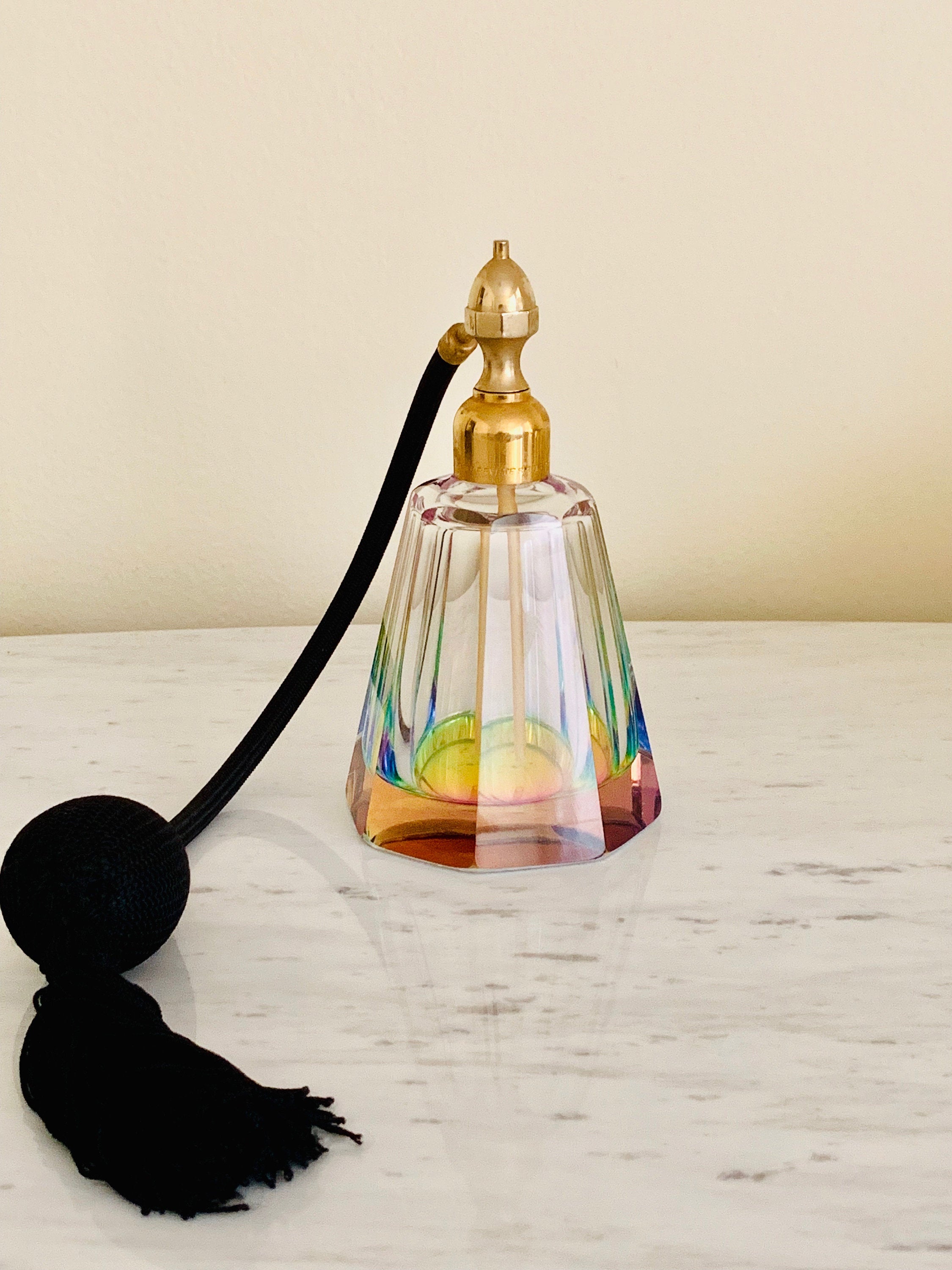 Vintage Marcel Franck Iridescent Atomizer Perfume Bottle, Made in France