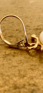 14K Gold & Pearl Heart Shaped Earrings Women's Jewelry
