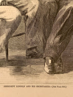 Harper's Weekly Journal of Civilization Illustration of  President "Abraham Lincoln and his Secretaries" June 11, 1864, Newsprint, Art