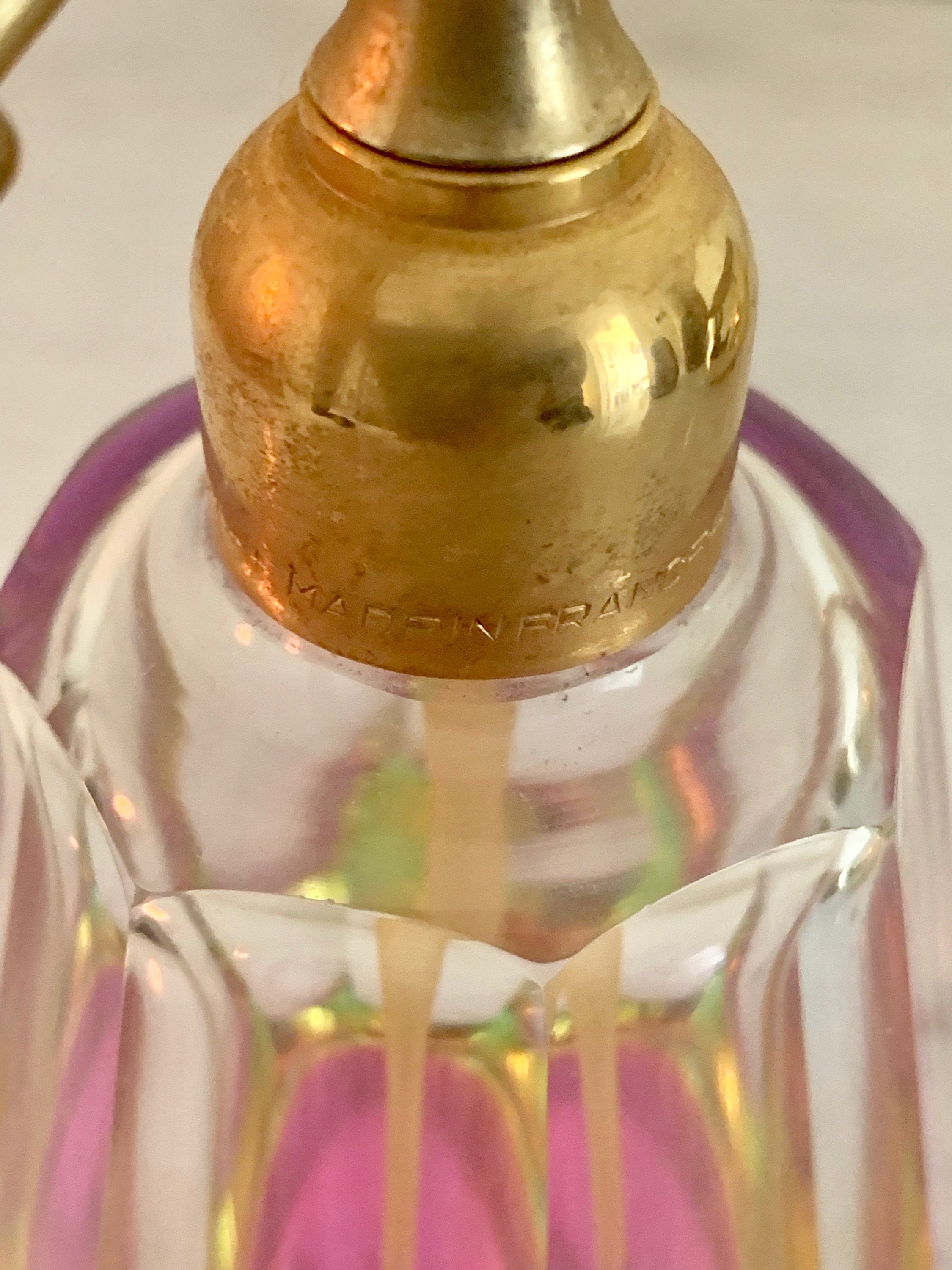 Vintage Marcel Franck Iridescent Atomizer Perfume Bottle, Made in France