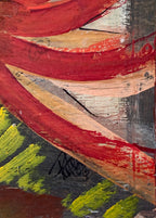 Folk Art on Wood; African American Woman with Headdress